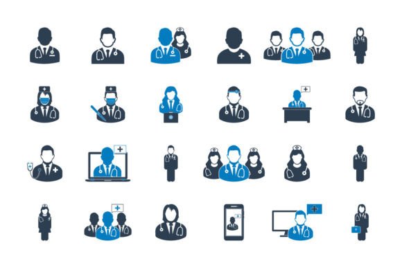 Medical Doctor Icon Set: Graphics & Icons