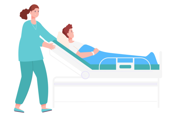 Medical Worker Helping Patient Graphics and Illustrations Review