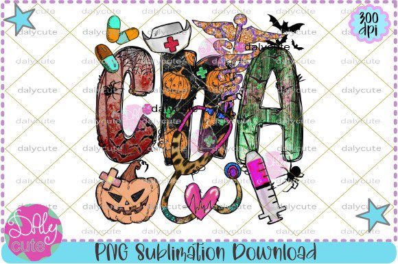 Nurse Halloween Sublimation, CNA Skull Graphics