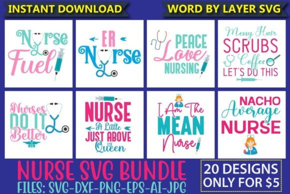 Nurse SVG Bundle Vol.11 for Modern Bundles