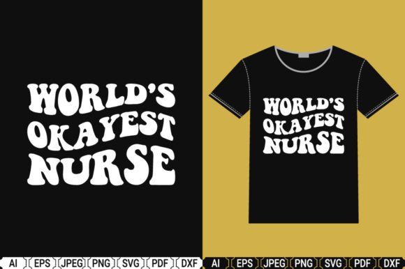 Retro Wavy Nurse T-Shirt Design: Graphics for Modern T-Shirt Designs